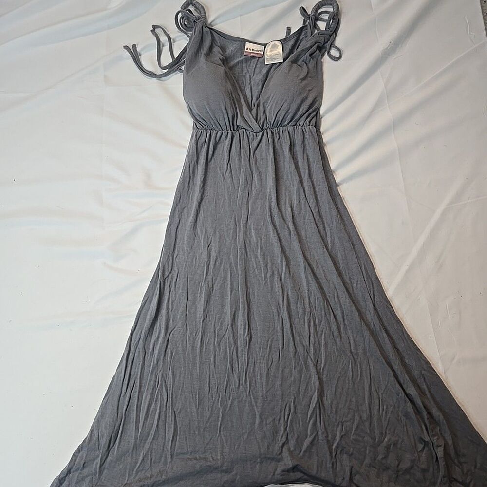 No Boundaries Handkerchief Dress for Women Juniors S Gray Western Braided Strap